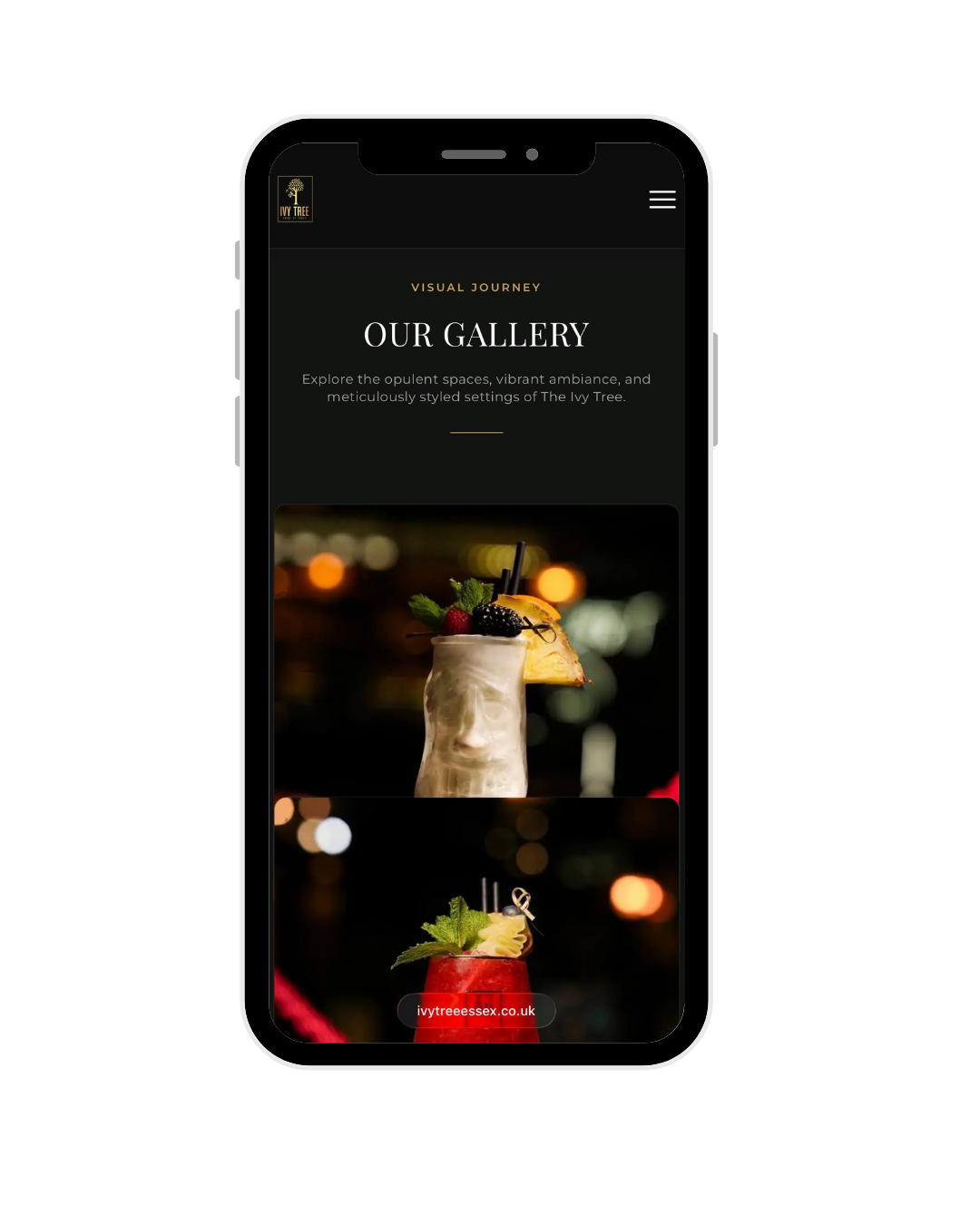 TABLY gallery page on mobile